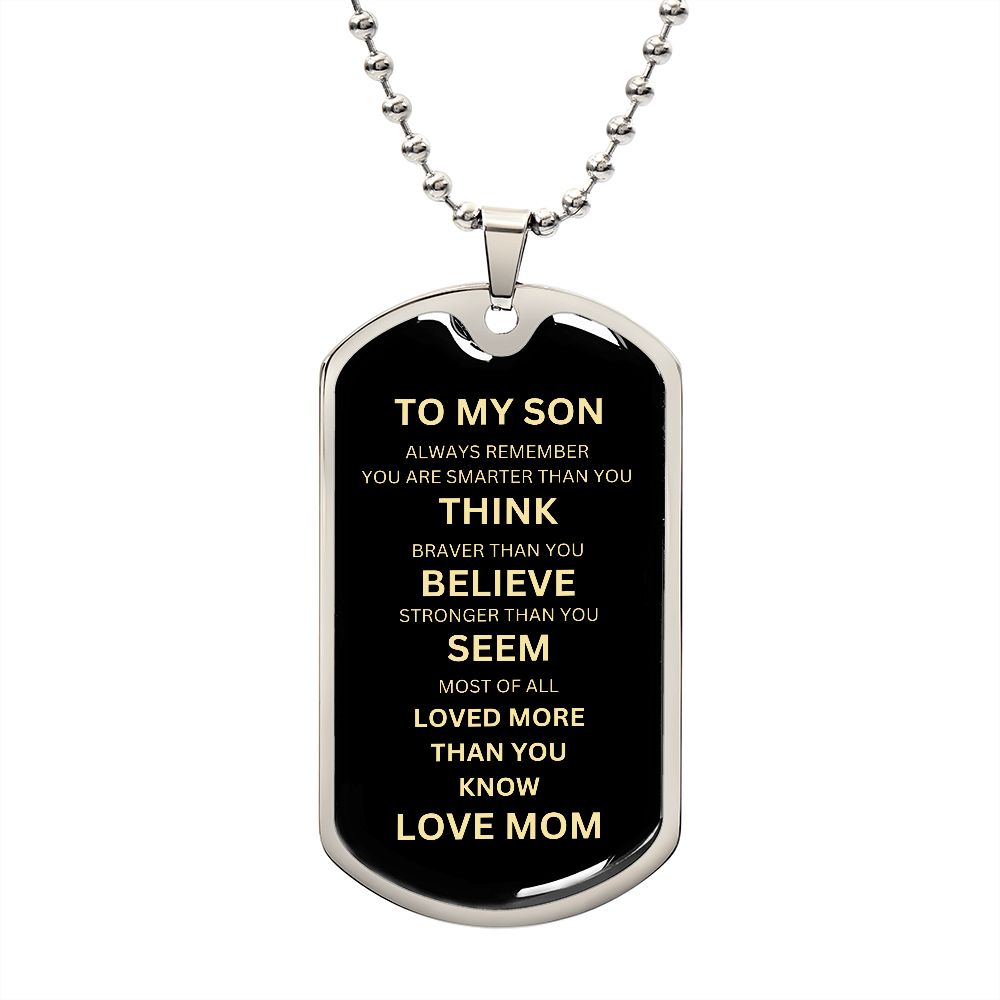 Dog Tag Necklace to my Son from Mom