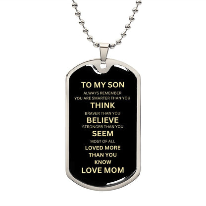 Dog Tag Necklace to my Son from Mom