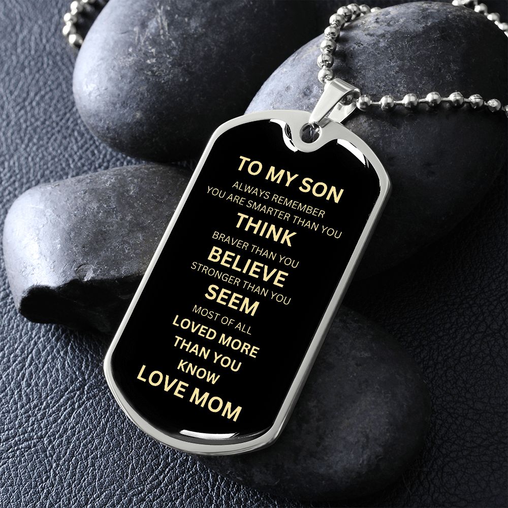 Dog Tag Necklace to my Son from Mom