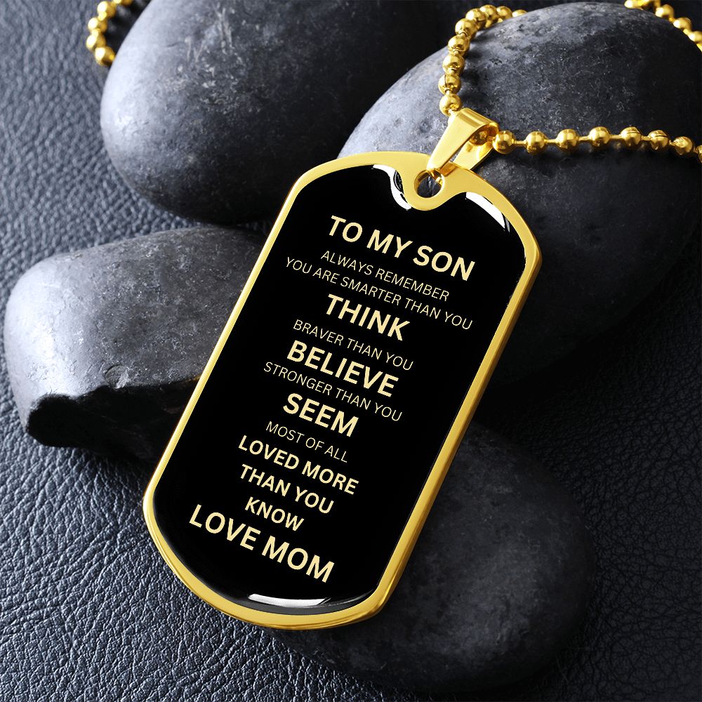 Dog Tag Necklace to my Son from Mom