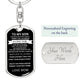 Dog Tag Swivel Key Chain For My Son