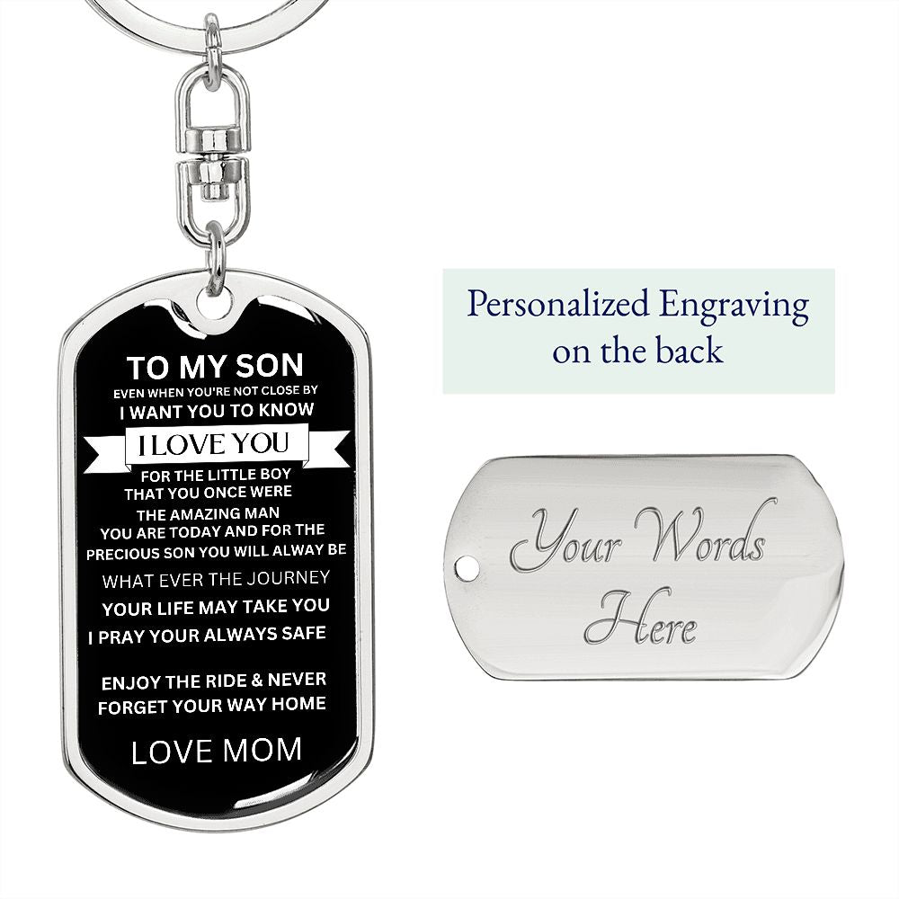 Dog Tag Swivel Key Chain For My Son