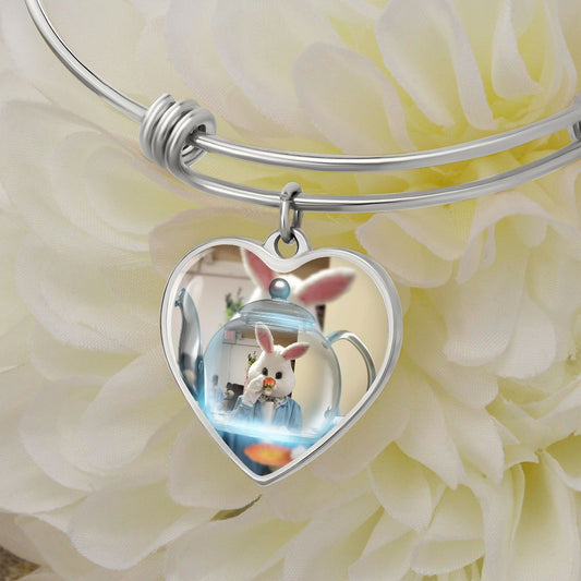 Heart Bangle with the Easter Bunny