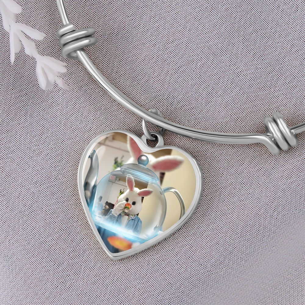 Heart Bangle with the Easter Bunny