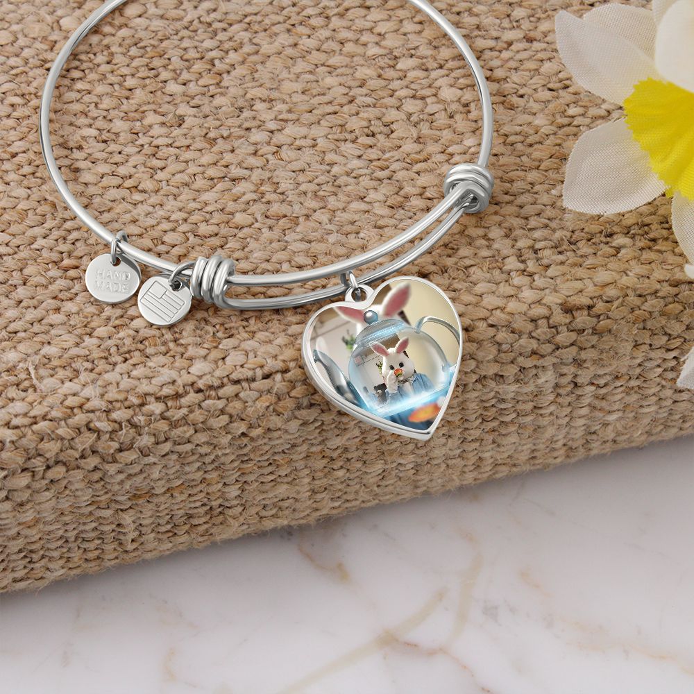Heart Bangle with the Easter Bunny