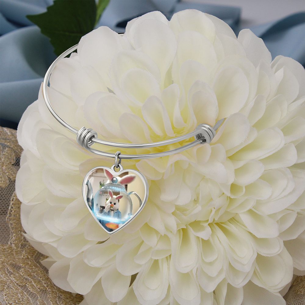 Heart Bangle with the Easter Bunny