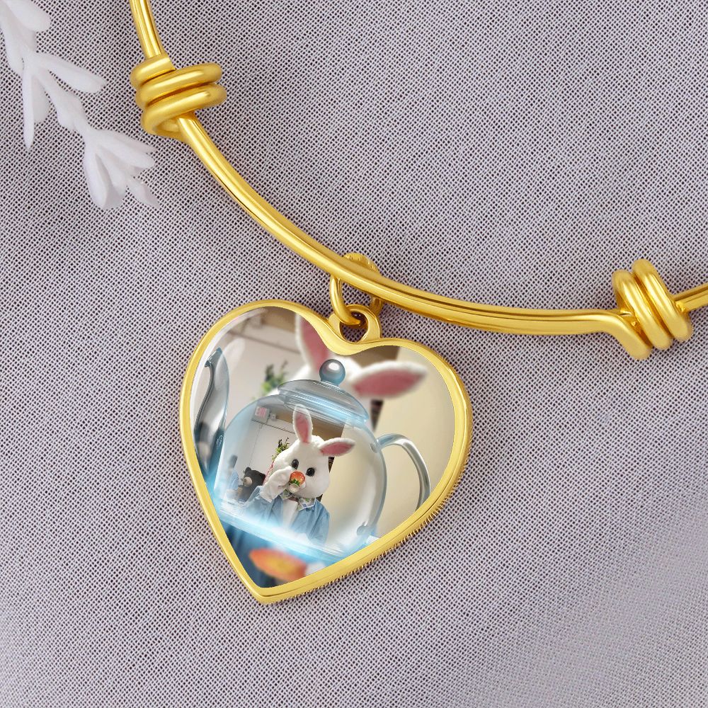 Heart Bangle with the Easter Bunny