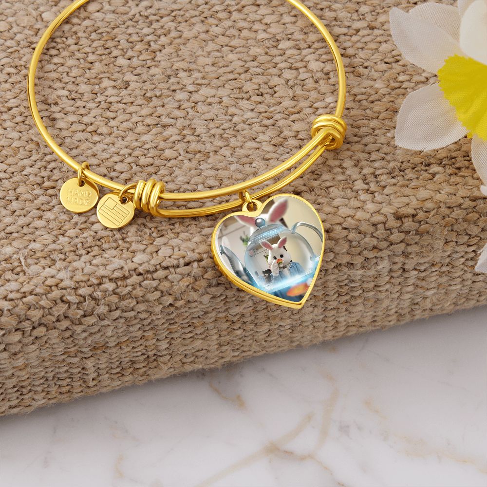 Heart Bangle with the Easter Bunny