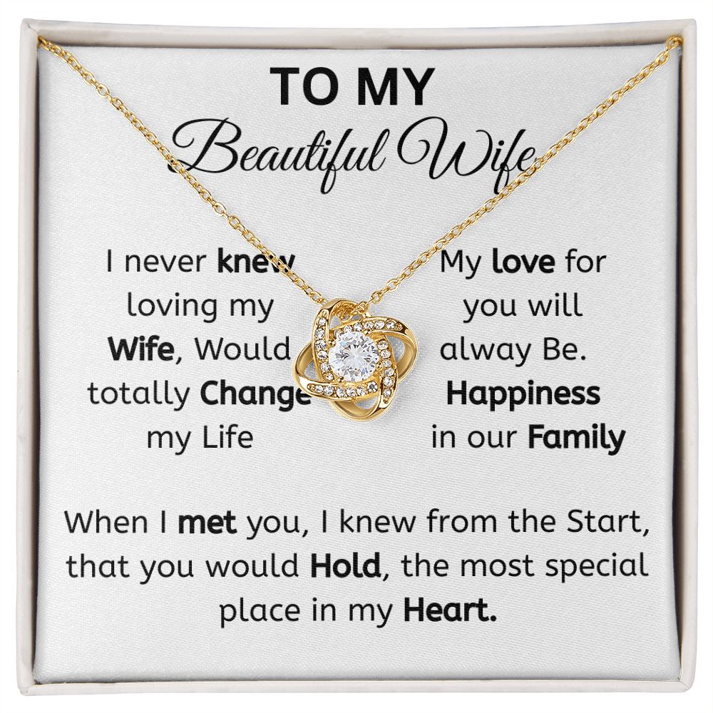 To My Beautiful Wife Love knot Necklace