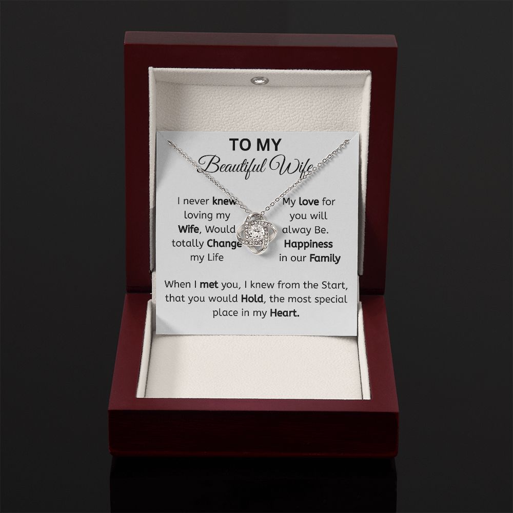 To My Beautiful Wife Love knot Necklace