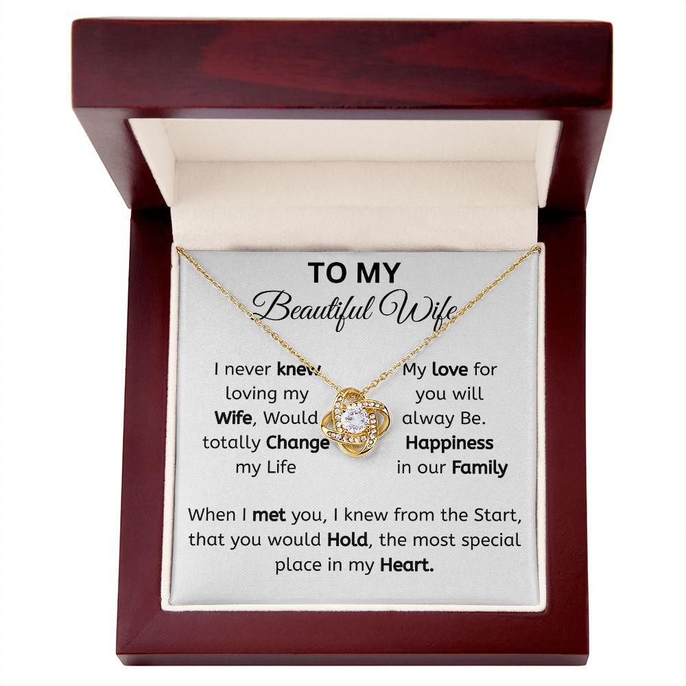 To My Beautiful Wife Love knot Necklace