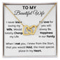 To My Beautiful Wife interlocking heart necklace