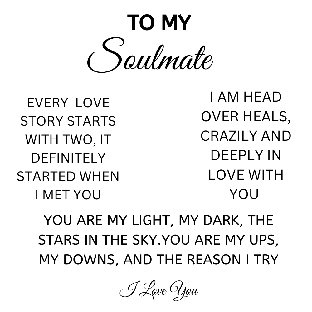 To My Soulmate Forever Love Necklace * with CZ clear earrings